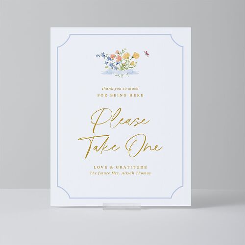 Fairytale Wildflower Crest Bridal Shower Standard Favor Tabletop Sign Small Daffodil Standard Indoor Foam Core S Tabletop Favor