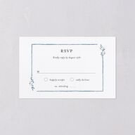 Rustic Branch Frame All-in-One Wedding Invitations Navy Signature Light Both Recipient and Return Addresses No