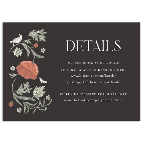 Crafted Garden Wedding Enclosure Cards Charcoal Signature Standard