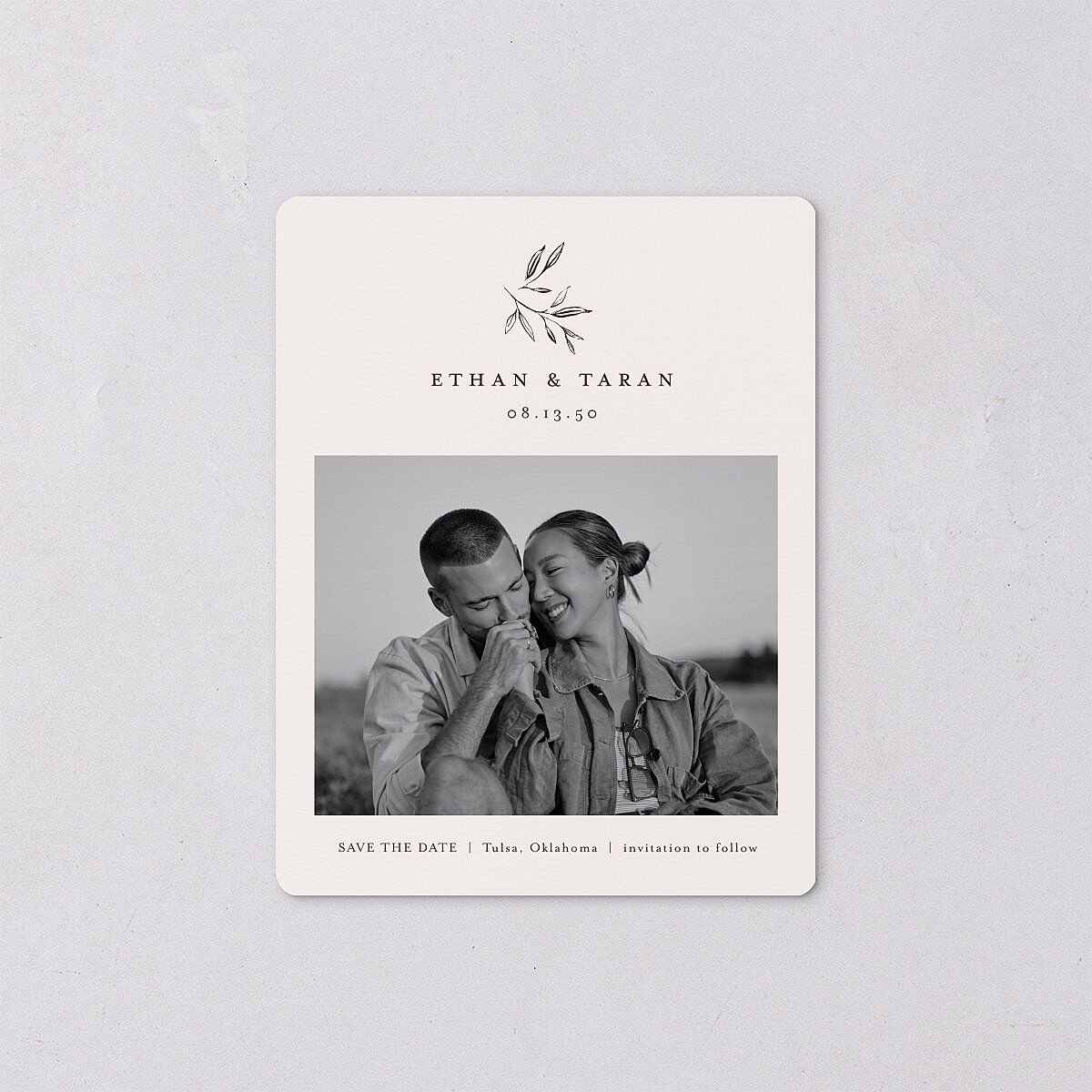Minimal Leaves Save The Date Magnets — view 1