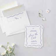 Hand Drawn Wavy Border Save The Date Magnets Sapphire Magnet Paper