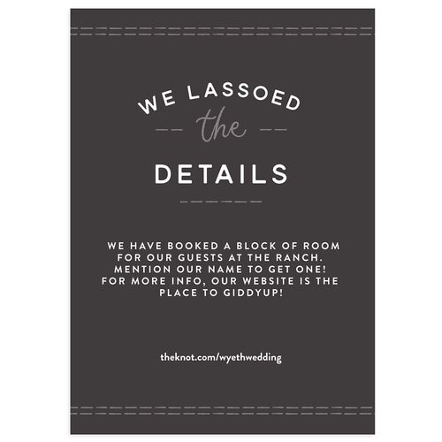 Western Denim Wedding Event Detail Cards Charcoal Signature Standard