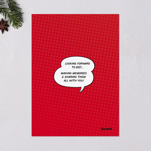 Comic Book Holiday Holiday Cards Ruby Signature Blank Portrait Standard