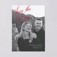 Bold Romantic Type Save the Date Cards Ruby Signature smooth Blank No Standard