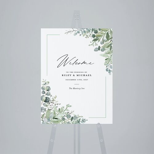 Gorgeous Greenery Standard Welcome Sign Medium Pure White Standard Outdoor Corrugated M Welcome