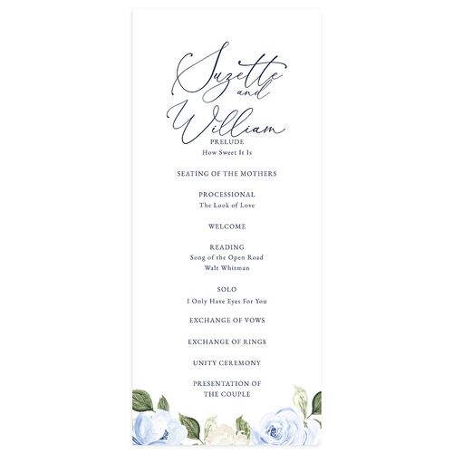 Romantic Garden Wedding Programs Ocean Signature