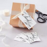 Vintage Flourish Favor Gift Tags Pure White Signature