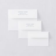 Minimal Icon Thank You Card Envelopes White Standard Regency Blue Both Recipient and Return Addresses Signature