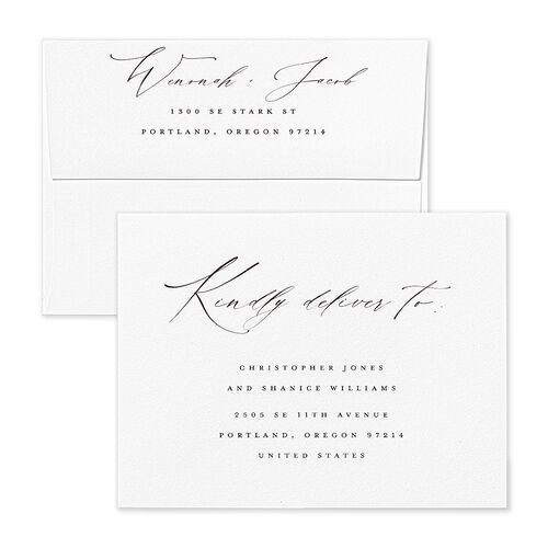 Western Valley Thank You Card Envelopes White Tan Both Recipient and Return Addresses Signature Standard