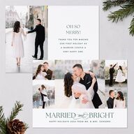 Married and Bright Wedding Gallery Holiday Cards Emerald Signature Blank Standard