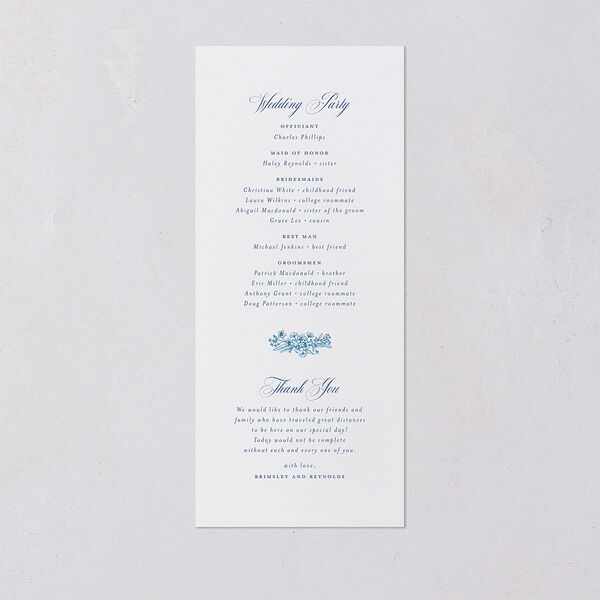 Elegant Antique Toile Frame Wedding Programs by Bridgerton Cruise Signature
