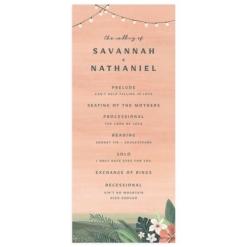 Vintage Hawaiian Island Wedding Programs Eucalyptus Signature