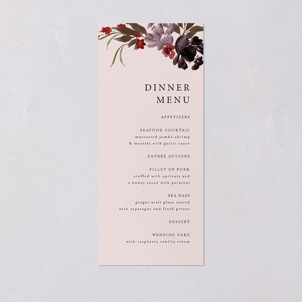 Autumn Romance Menus Chocolate Signature