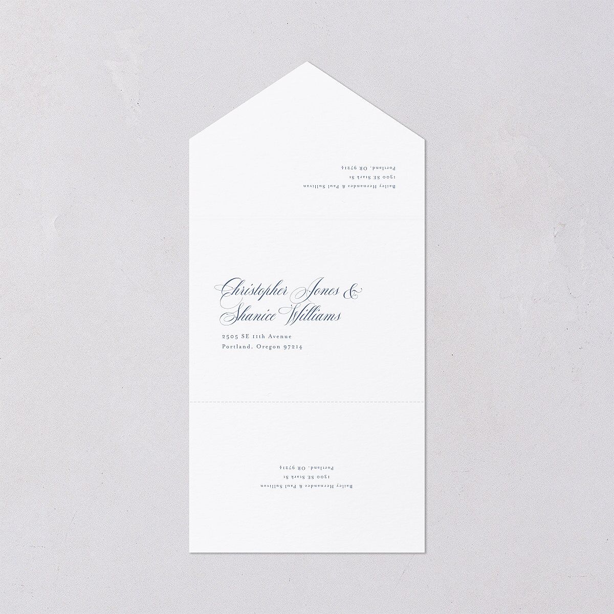 Eternal Love All-in-One Wedding Invitations Cruise Signature Light Both Recipient and Return Addresses