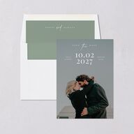 Our Date Photo Save the Date Cards Eucalyptus Signature smooth Blank No Standard
