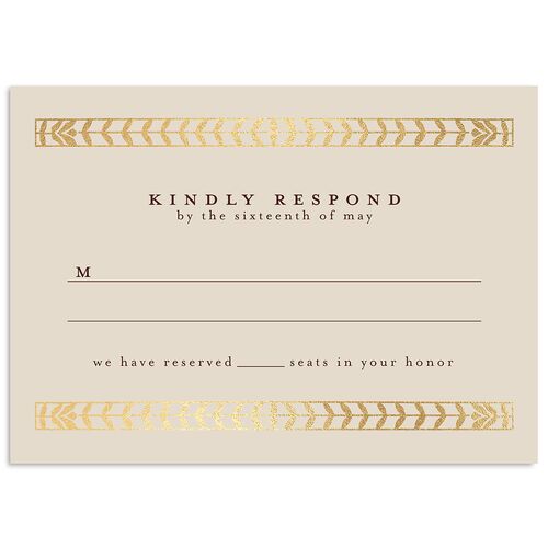 Medieval Elegance Wedding Response Cards Gold Burgundy Signature Standard