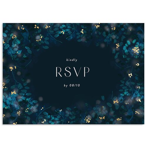 Moonlit Garden Wedding Response Cards Gold Dark Navy Signature Standard
