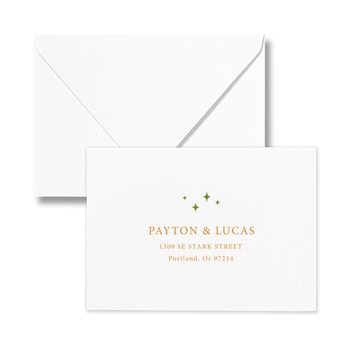 Colorful Retro Stripes Response Card Euro Envelopes White Sea Foam Return Address Luxe