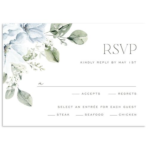 Elegant Pastel Floral Wedding Response Cards Ice Blue Signature Standard