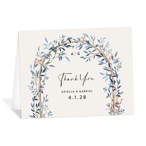 Rustic Arch Thank You Cards Dusty Blue