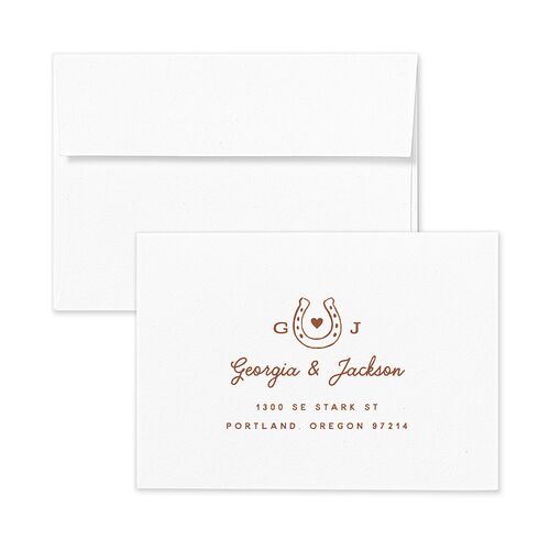 Western I Do BBQ Response Card Envelopes White Saddle Return Address Signature Standard