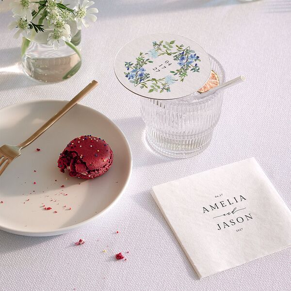 Minimal Floral Coasters Ocean Cardboard Circle