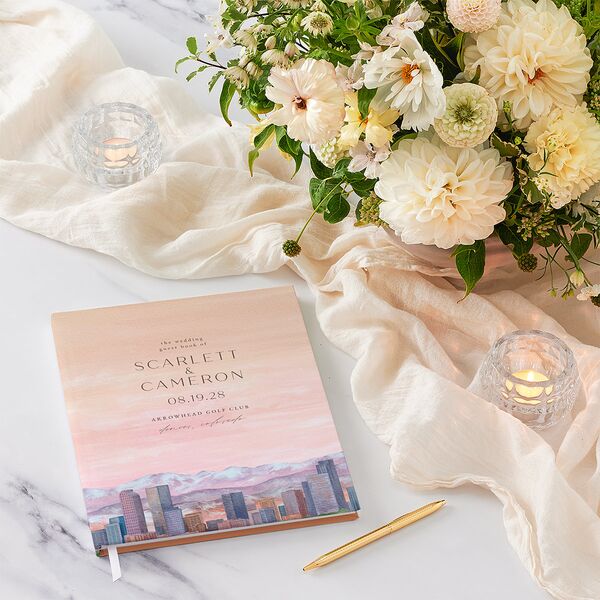 Scenic Denver Colorado Guest Books Peach Pink