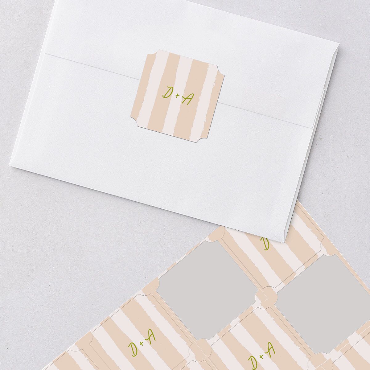 Eclectic Painted Stripes Wedding Stickers Pear Ticket