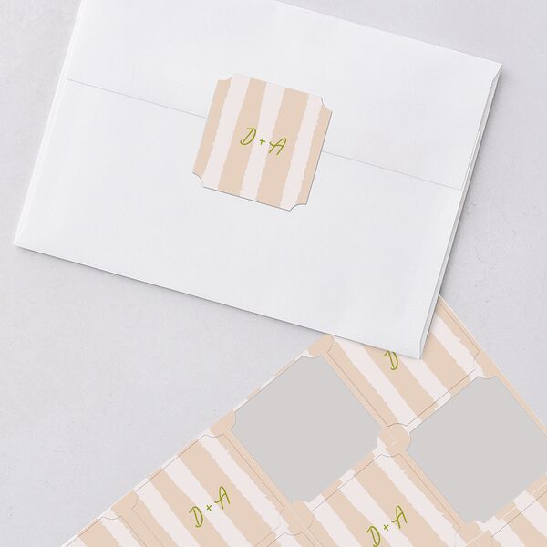 Eclectic Painted Stripes Wedding Stickers Pear Ticket