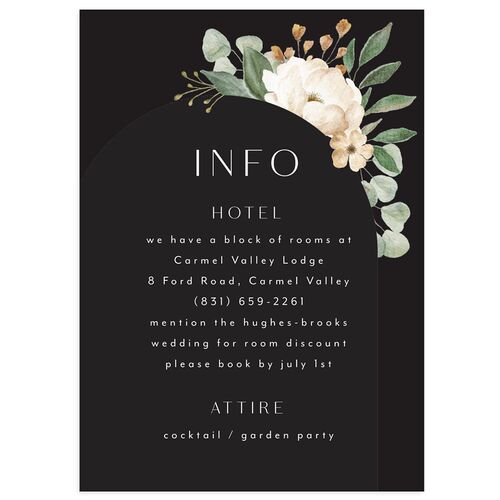 Lush Arch Wedding Enclosure Cards Licorice Signature Standard