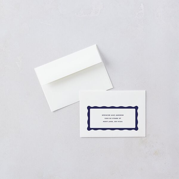 Adventure Icon Wedding Response Cards Navy Signature Standard