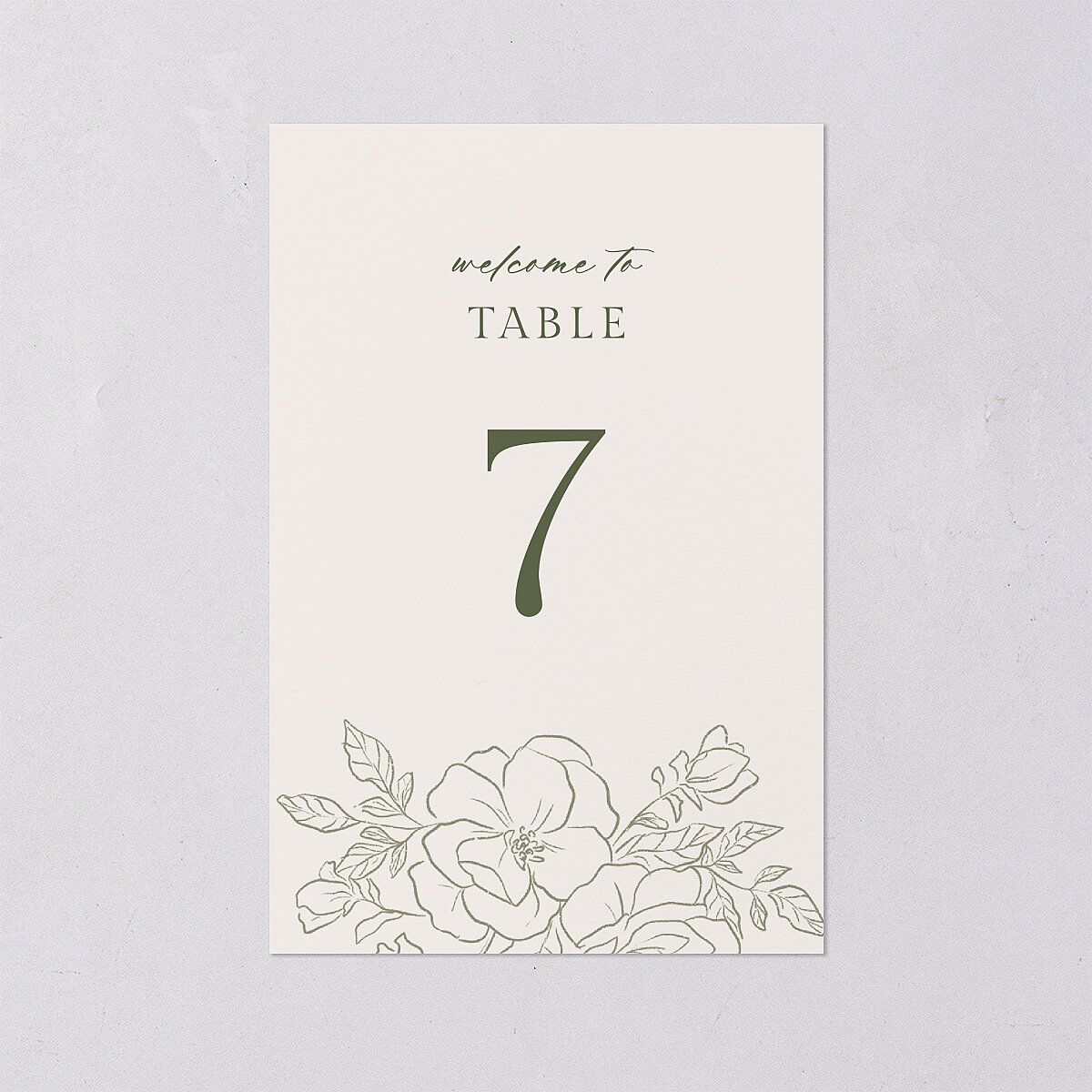 Vintage Botanical Sketch Table Numbers Dark Camo Signature
