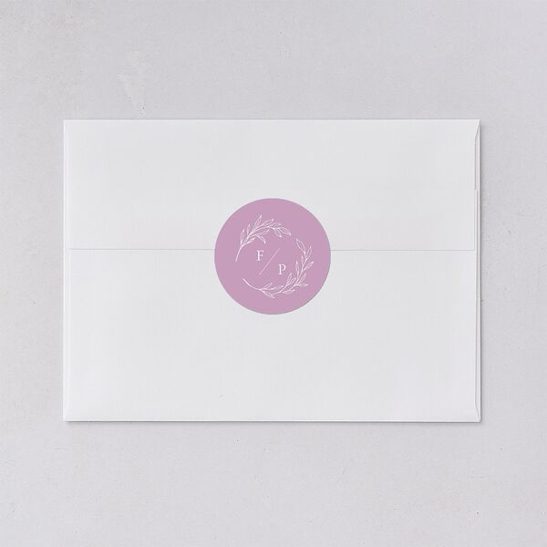 Delicate Lilac Wedding Stickers Amethyst Circle