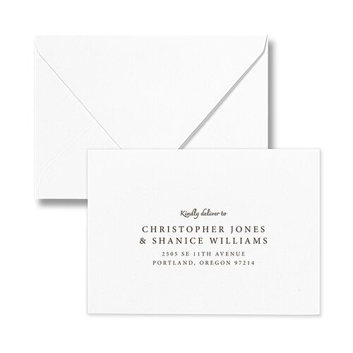 Medieval Renaissance Response Card Euro Envelopes Moss White Return Address Luxe