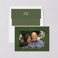 Border Date Save the Date Cards Scottish Green Signature smooth Blank No Standard