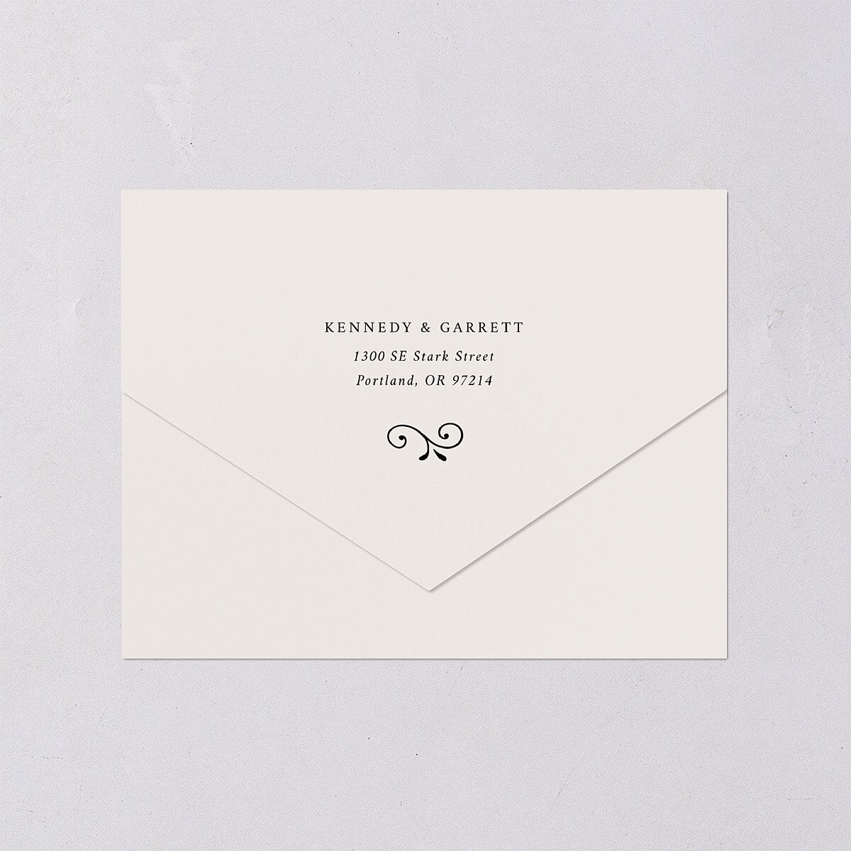 Maximalist Photo Crest All-in-One Wedding Invitations Linen Signature Light Both Recipient and Return Addresses No