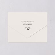 Maximalist Photo Crest All-in-One Wedding Invitations Linen Signature Light Both Recipient and Return Addresses No