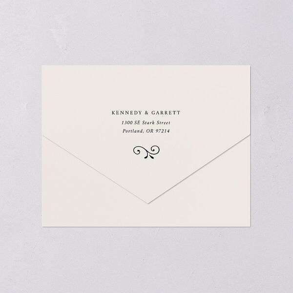 Maximalist Photo Crest All-in-One Wedding Invitations Linen Signature Light Both Recipient and Return Addresses No