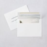 Vintage Landscape Save The Date Cards Dark Green Signature smooth Blank No Standard