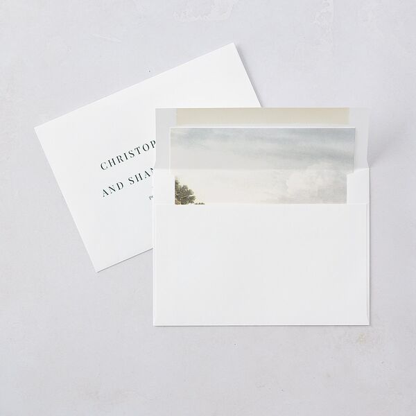 Vintage Landscape Save The Date Cards Dark Green Signature smooth Blank No Standard