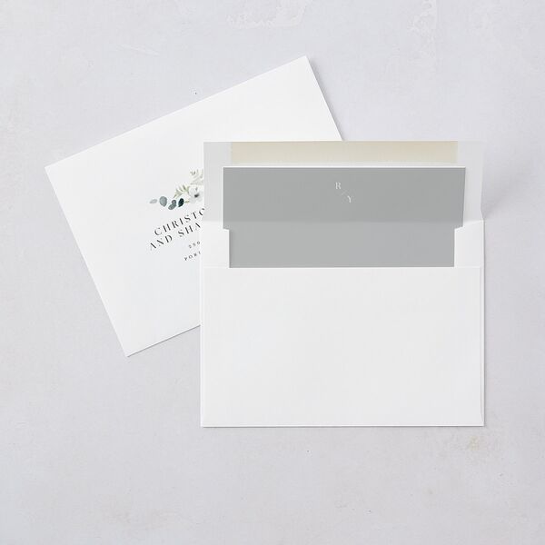 Elegant Anemone Wedding Invitations Ice Blue Signature Blank No Standard
