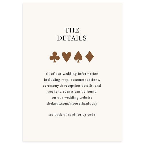 Las Vegas Playing Card Wedding Event Detail Cards Walnut Signature Standard