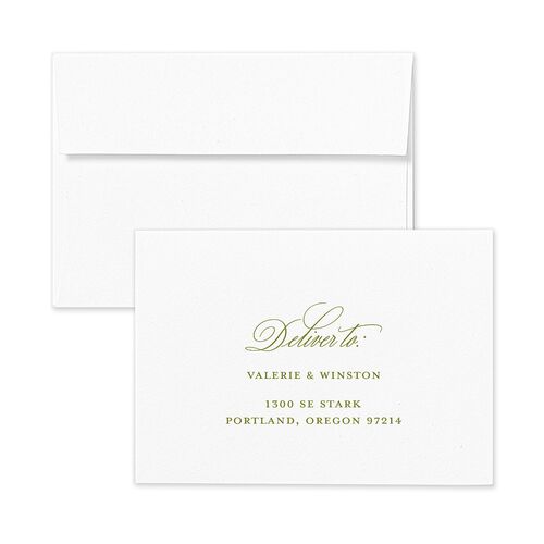 Elegant Eclectic Response Card Envelopes White Umber Return Address Signature Standard