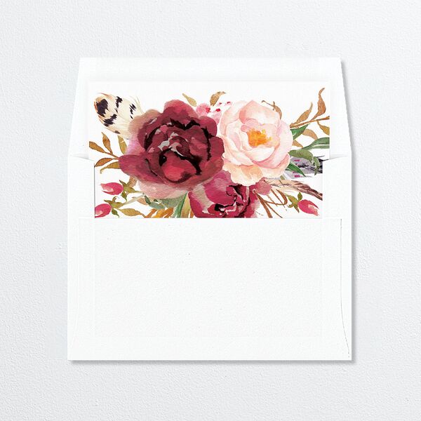 Bohemian Floral Standard Envelope Liners Merlot Standard