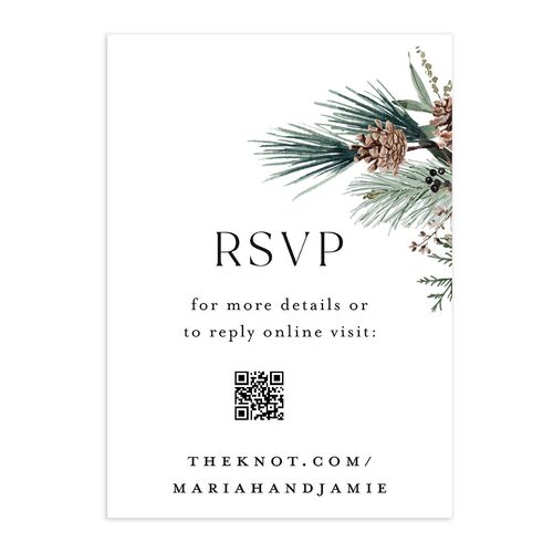 Rustic Pine QR Code RSVP Cards Eucalyptus Signature Standard