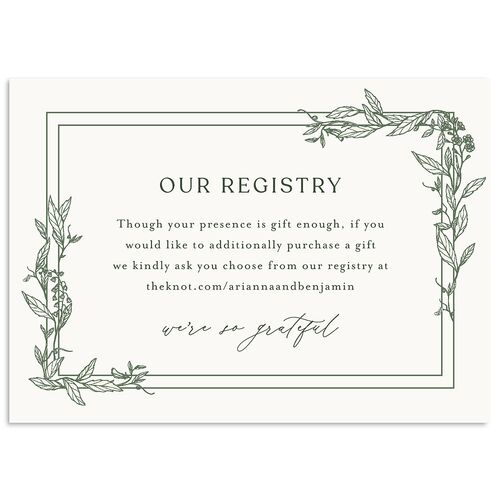 Botanical Arch Wedding Enclosure Cards Hunter Green Signature Standard