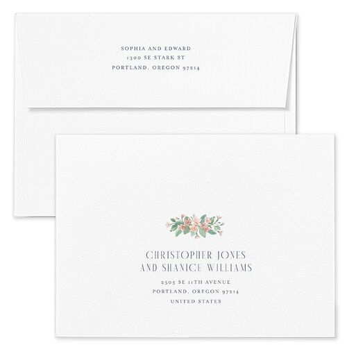 Boston Skyline Rehearsal Dinner Invitation Envelopes White Midnight Navy Both Recipient and Return Addresses Signature Standard