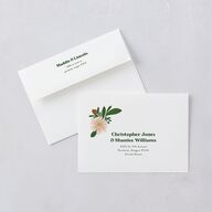 Retro Bloom Wedding Invitation Envelopes White Scottish Green Both Recipient and Return Addresses Standard Signature