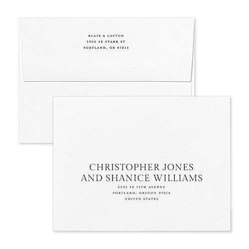 Elegant Photo Apex Thank You Card Envelopes White Pure White Both Recipient and Return Addresses Signature Standard