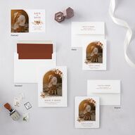 Boho Photo Save the Date Cards Copper Signature smooth Blank No Standard